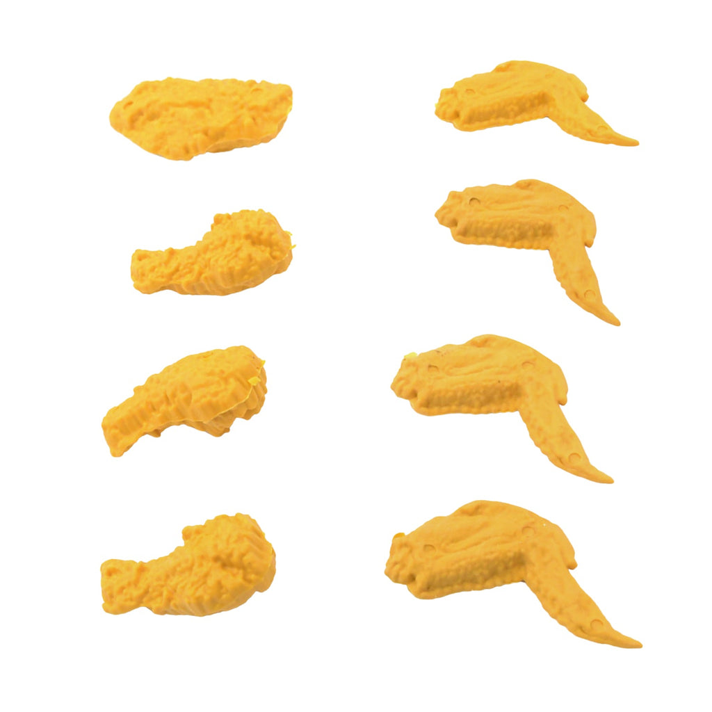 Cute Chicken Wing & Leg Erasers for Kids & Students (8 Pc Set)