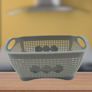 PremiumAV Multipurposes Plastic Basket, Organizer for Kitchen, Countertop, Cabinet, Bathroom with Lid, Plastic Storage Basket For Store Fruits, Vegeta  - PremiumAV