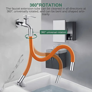 Flexible Water Tap Extender, Universal Foaming Extension Tube with Connector, 360 Free Bending Faucet Extender, Adjustable Sink Drain Extension (18cm)  - PremiumAV