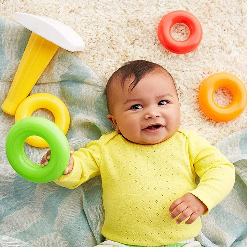 PremiumAV PremiumAV Plastic Baby Kids Teddy Stacking Ring Jumbo Stack Up Educational Toy 5pc –  