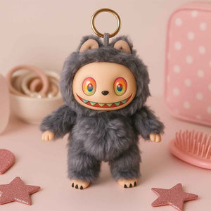 Black Plush Toy Cartoon Keychain with Hook Colorful Animal Black Have a Seat Vinyl Plush Blind Box  (1 Pc)