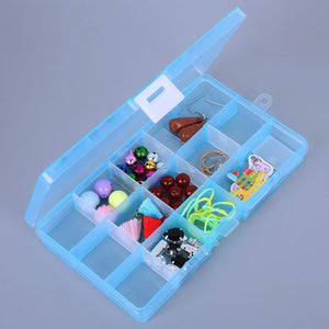 PremiumAV 15-Grid Clear Plastic Jewelry Organizer Box with Dividers (1 Pc) - PremiumAV