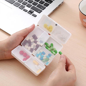 PremiumAV PremiumAV Magnetic Pill Organizer, 7 Compartments Portable Pill Case Travel Pill Organizer, Folding Design Pill Box for Purse Pocket to Hold Vitamins, 