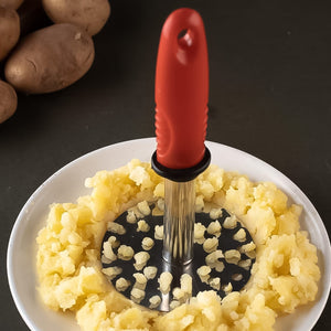 PremiumAV High Grade Stainless Steel Potato Masher Paubhaji / Pav Bhaji Masher with Plastic handle (1 Pc) - PremiumAV