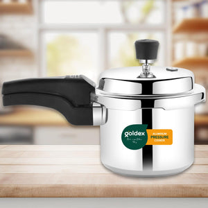 PremiumAV Aluminium Classic Goldex Pressure Cookers With Outer Lid (1.5 Litres / 5-Year warranty) - PremiumAV