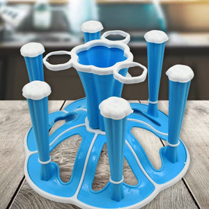 PremiumAV PremiumAV Miracle Plastic Glass Stand / Tumbler Holder / Glass Holder for Kitchen / Dining Table 6 Glasses Stand With 3 Pepper Salt (Moq :- 2 Pc) – na 