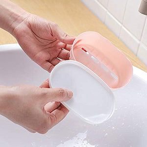 PremiumAV Soap Container, Soap Box Household Kitchen and Bathroom Can Use PP Material Drain Box Double Soap Dish, for Bathroom Shower Home Outdoor Cam  - PremiumAV