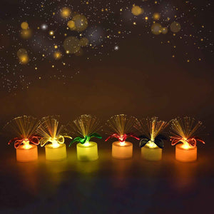 PremiumAV Fiber Optic Light, Mini Color Change LED Table Centerpieces, Light Up Candle - Pack of 12