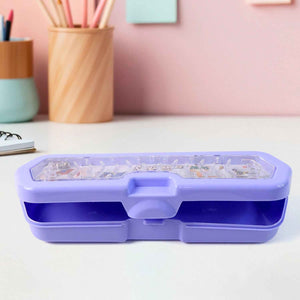 Cartoon Character Printed Plastic Pencil Box with Built-in Maze Puzzle Game (1 Pc)