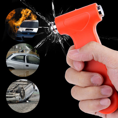 Car Safety Hammer - Emergency Rescue Tool with Window Breaker & Seatbelt Cutter