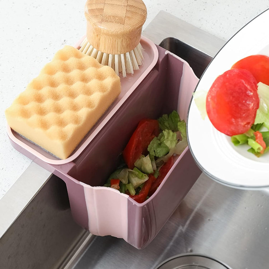 PremiumAV PremiumAV Small Multifunction Sink Drain Basket - Universal & Foldable - Sink Trash Holder Sink Side Storage Drainer Strainer Basket, Foldable Kitchen 