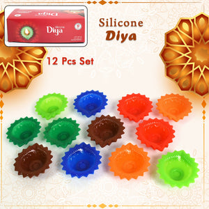 PremiumAV PremiumAV Silicone Diya for Diwali Attractive Design Colourful Diya Combo (12 Pcs Set) –  