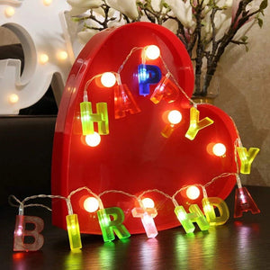 PremiumAV Decoratives Plastic Happy Birthday 13 LED Letter Battery Operated String Lights, Outdoor String Lights (Multicolour)  - PremiumAV