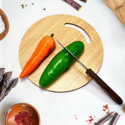 PremiumAV Wooden Round Chopping Board  For Chopping Fruit & Vegetable