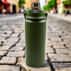 PremiumAV Stainless Steel Water Bottle with Straw, Strap & Handle  Vacuum Insulated Thermos Flask Double-Walled Coffee Thermos Flask Leak-proof Water - PremiumAV