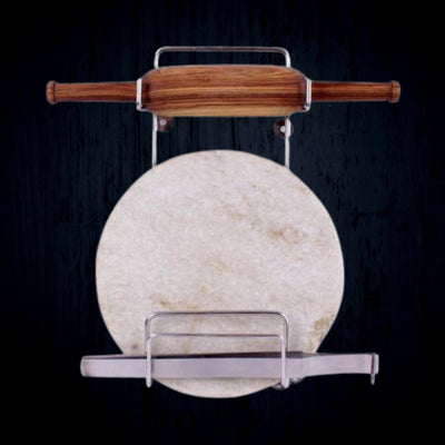 PremiumAV Chakla Belan Chimta Stand Rolling Pin Board Tong Holder Silver Stainless Steel Multi-Purpose Rack for Kitchen (1 Pc )