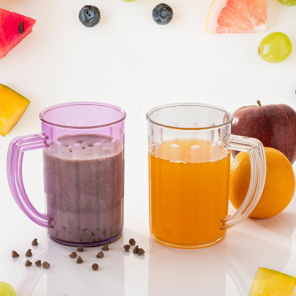 PremiumAV PremiumAV Stylish Juice Glass With Handle, Water Glass, Beer Glass, Milk Shake Glass, Multipurpose Glass Plastic Beer Mug, Unbreakable Beer Tasting Gl 