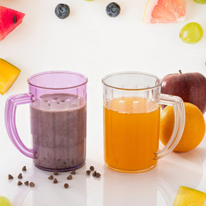 PremiumAV PremiumAV Stylish Juice Glass With Handle, Water Glass, Beer Glass, Milk Shake Glass, Multipurpose Glass Plastic Beer Mug, Unbreakable Beer Tasting Gl 