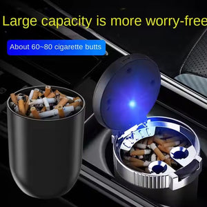 Portable Car Ashtray with Lid and Blue LED Light (1 Pc)  - PremiumAV