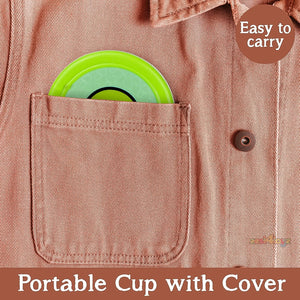 Portable Travelling Cup/Tumbler With Lid Folding / Pocket Glass for Travelling, Water Cup for Kids Walker, Folding Camping Cup with Lids Expandable Drinking Cup Folding Cup for Kids, Travel - (Pack of 1)  - PremiumAV