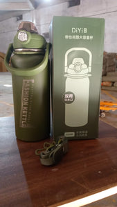 PremiumAV Stainless Steel Water Bottle with Straw, Strap & Handle  Vacuum Insulated Thermos Flask Double-Walled Coffee Thermos Flask Leak-proof Water - PremiumAV