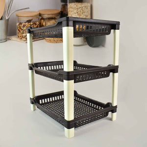 Apex Big Multi use Plastic Storage Rack – 3-Tier (1 Pc)