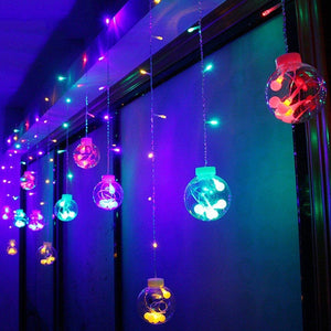 12  Wish Balls Window Curtain String Lights with 8 Flashing Modes Decoration for Home Decoration, Diwali & Wedding LED Christmas Light Indoor and Outdoor Light ,Festival Decoration (Plastic, Multi Color)  - PremiumAV