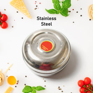 PremiumAV Multi-Purpose Stainless Steel Round Shape Tiffin Box - Small Gift For Baby Girl And Baby Boy For Office, School / Tuition / Picnic (big)  n  - PremiumAV