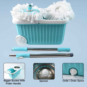 Apex Magic 360° Spin Mop Cleaning System with Stainless Steel Spinner