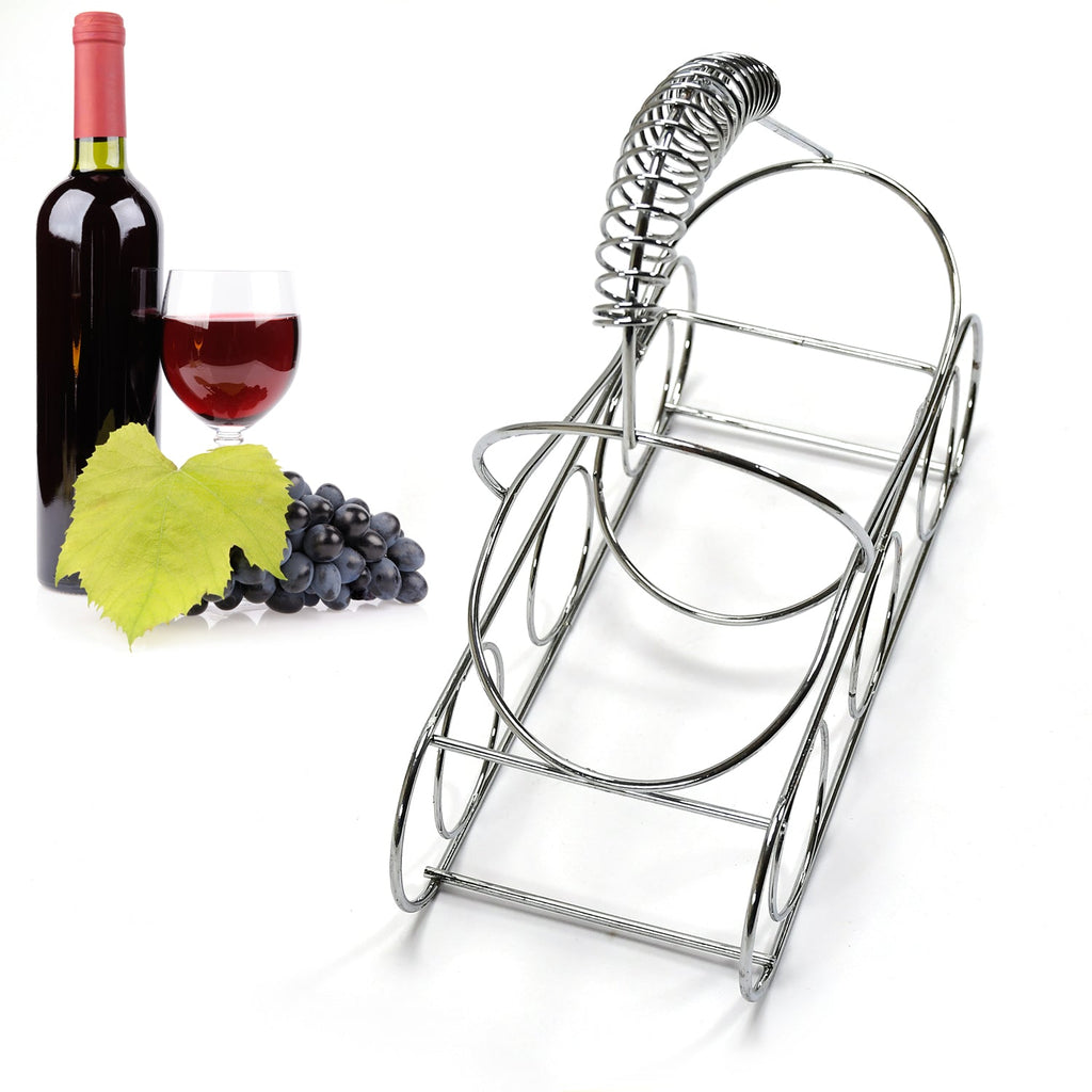 Steel wine bottle rack