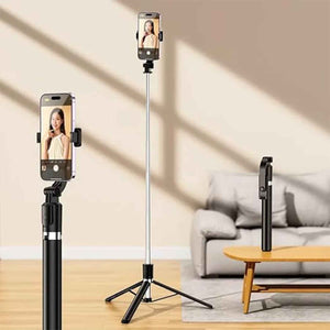 Selfie Stick with Tripod Stand (1 Pc / 160 Cm Long Approx)
