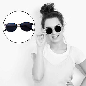 Blue UV Protected Round Sunglasses, classic Sunglasses for Men & Women, Lightweight