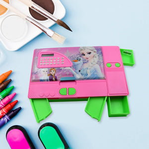 PremiumAV PremiumAV Multi Purpose Gadget Jumbo Pencil Box Compass With Calculator Jumbo 2 Side Slot Geometry Box Compass Use School , Traveling & Studio –  