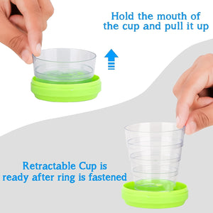 Portable Travelling Cup/Tumbler With Lid Folding / Pocket Glass for Travelling, Water Cup for Kids Walker, Folding Camping Cup with Lids Expandable Drinking Cup Folding Cup for Kids, Travel - (Pack of 1)  - PremiumAV