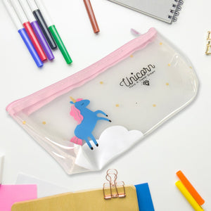 PremiumAV Transparent Unicorn Pencil Zip Pouch Bag (1 Pc)  - PremiumAV