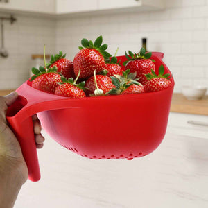 Apex Multi-Functional Plastic Strainer Bowl with Ergonomic Handle (1 Pc)
