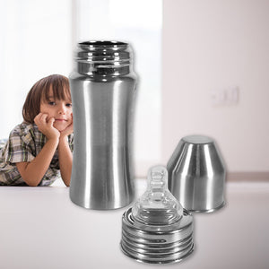 PremiumAV Ganesh Stainless Steel Baby Feeding Bottle, Milk Bottle for New Born / Infants / Toddler Up to 3 Years, BFA Free (250 ML Approx) - PremiumAV
