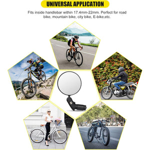 PremiumAV Bar End Bike Mirror: 360° Rotatable & Foldable (1 Pc)  - PremiumAV