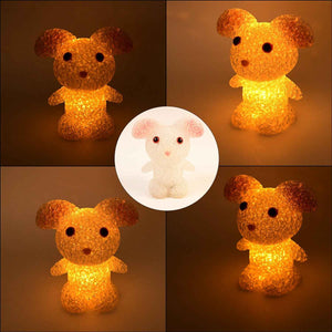 Crystal LED Night Light Lamp – Cute Glowing Animal Decorative Light (1 Pc)