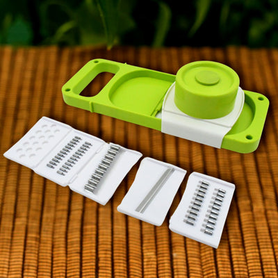 PremiumAV Slicer for Kitchen 5 in 1 Foldable Vegetable Slicer Blade Potato Cutter, Veggie Slicer, Onion Slicer, Julienne Grater with Protective Guards
