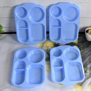 Unbreakable Plastic Food Plates / Biodegradable 5 Compartment Square Plate for Food  - PremiumAV
