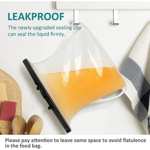 Reusable Silicone Food Bag – Leakproof, Flat Bottom, BPA-Free, Microwave & Dishwasher Safe