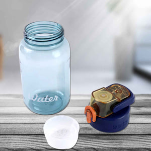 Blue Plastic Leak-Proof Flip Cap & Safty Lock Water Bottle (600ml Approx / 1 Pc)