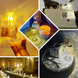 PremiumAV Mini Acrylic LED Desk Lamps Table Lamp Portable Crystal (1 Pc / Small) - PremiumAV