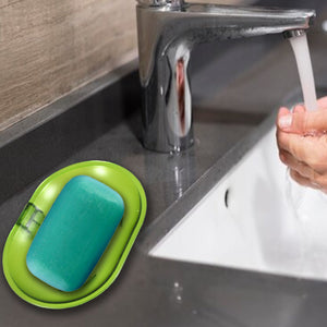 PremiumAV Plastic Soap Dish Holder for Bathroom Shower Wall Mounted Self Adhesive Soap Holder Saver Tray-Plastic Sponge Holder for Kitchen Storage Rac  - PremiumAV