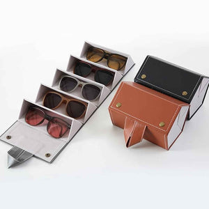 5 Slots Sunglasses Organizer Box, Glass Holder Box, spectacle case of sunglasses, Specs case, Foldable Travel Glasses Case Storage (1 Pc)