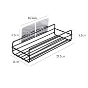 Installation steps for the drill-free metal kitchen rack.