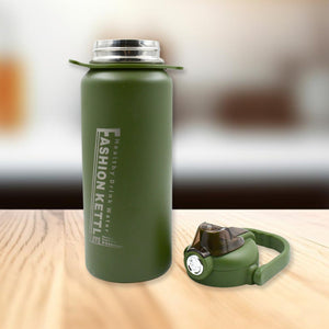 PremiumAV Stainless Steel Water Bottle with Straw, Strap & Handle  Vacuum Insulated Thermos Flask Double-Walled Coffee Thermos Flask Leak-proof Water - PremiumAV