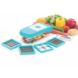 PremiumAV PremiumAV Ganesh 7 in 1 Plastic Vegetable Dicer, Blue –  