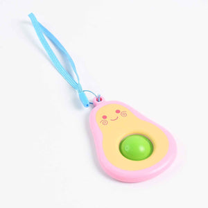 Cute Avocado-Shaped Mini Push Pop Keychain Toy with Strap (1 Pc)